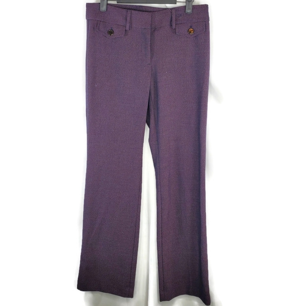 Loft Purple Forever Navy Wide Leg Marisa Trouser Pants Size 2
